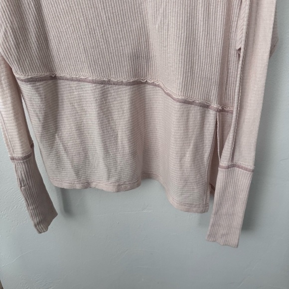 Free People Londontown pink ribbed off the shoulder long sleeve top Size Small - Picture 4 of 13